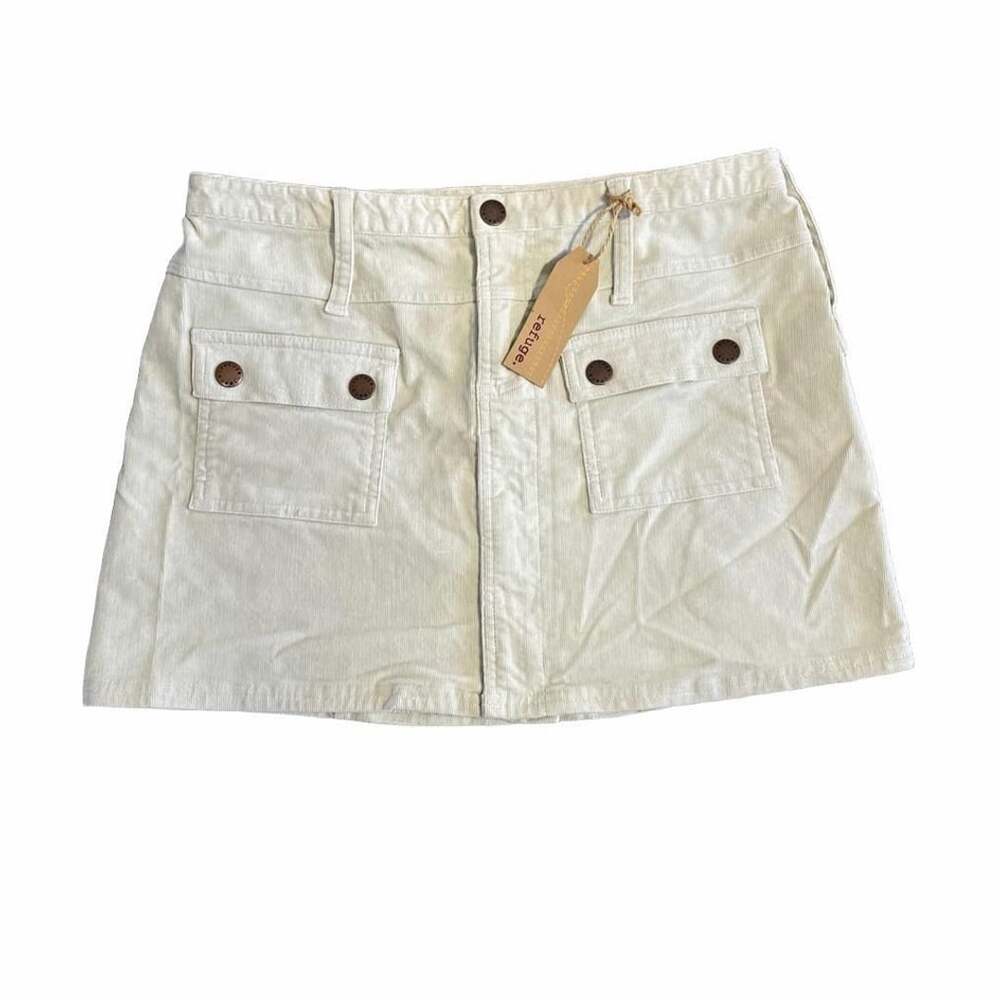 Refuge Corduroy Skirt Size 5 Off-White Cargo Utility Mini